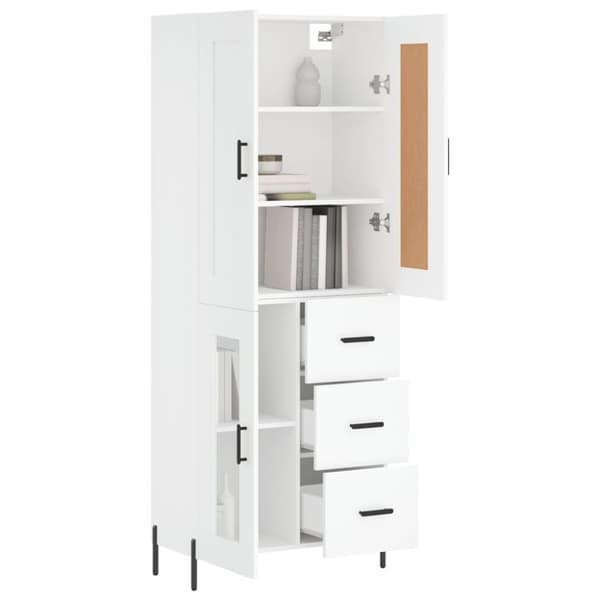 vidaXL højskab 69,5x34x180 cm konstrueret træ hvid