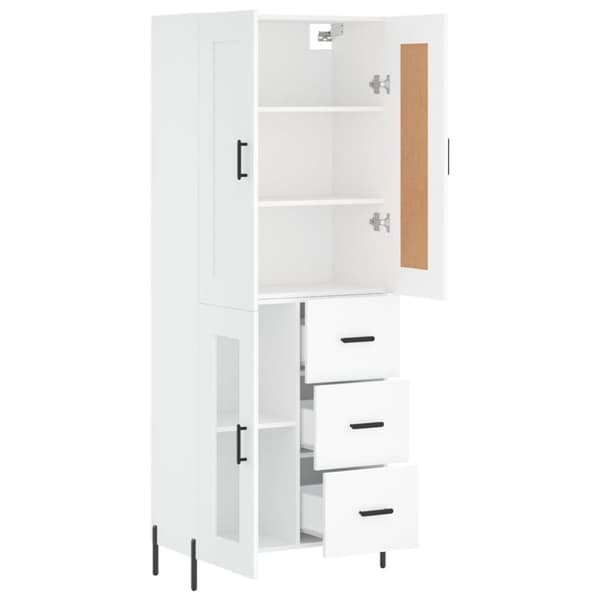 vidaXL højskab 69,5x34x180 cm konstrueret træ hvid