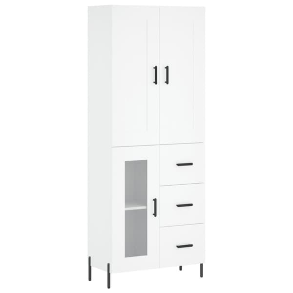 vidaXL højskab 69,5x34x180 cm konstrueret træ hvid