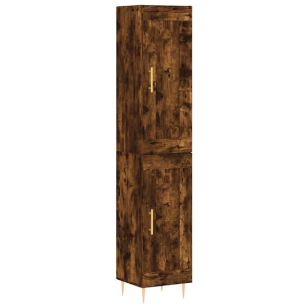 vidaXL skab 34,5x34x180 cm konstrueret træ røget egetræ