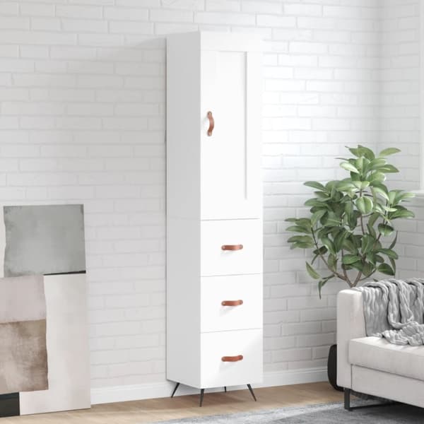 vidaXL skab 34,5x34x180 cm konstrueret træ hvid