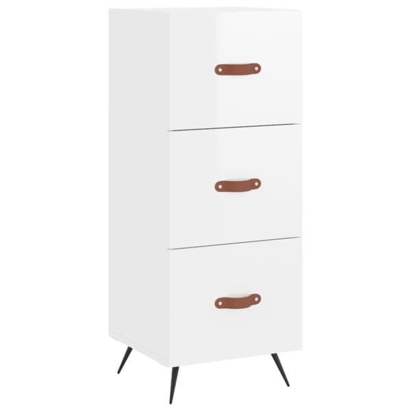 vidaXL Högskåp vit högglans 34,5x34x180 cm konstruerat trä