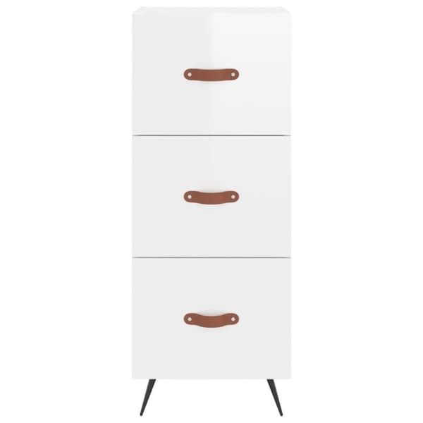 vidaXL Högskåp vit högglans 34,5x34x180 cm konstruerat trä