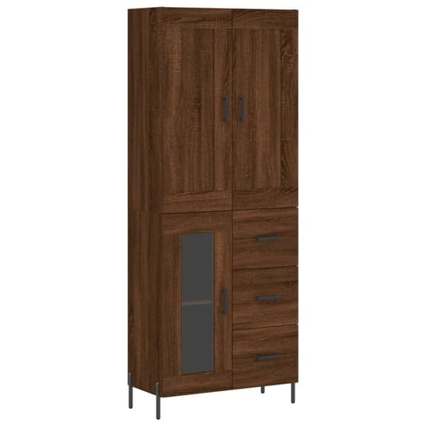 vidaXL Högskåp brun ek 69,5x34x180 cm konstruerat trä