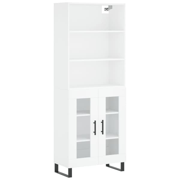 vidaXL højskab 69,5x34x180 cm konstrueret træ hvid