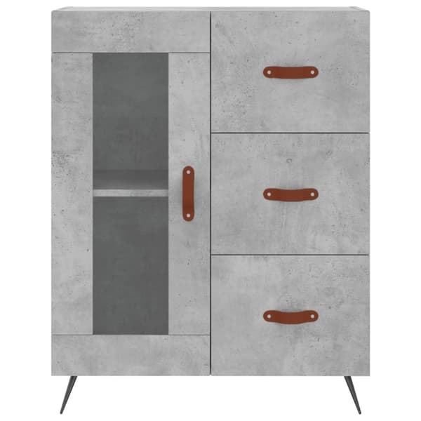 vidaXL Highboard betonggrå 69,5x34x180 cm konstruert tre