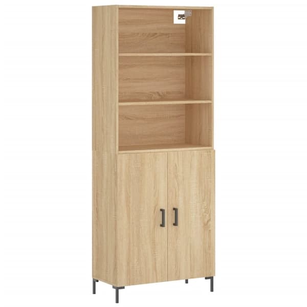 vidaXL højskab 69,5x34x180 cm konstrueret træ sonoma-eg