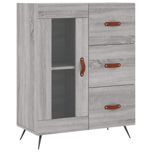 vidaXL højskab 69,5x34x180 cm konstrueret træ grå sonoma-eg