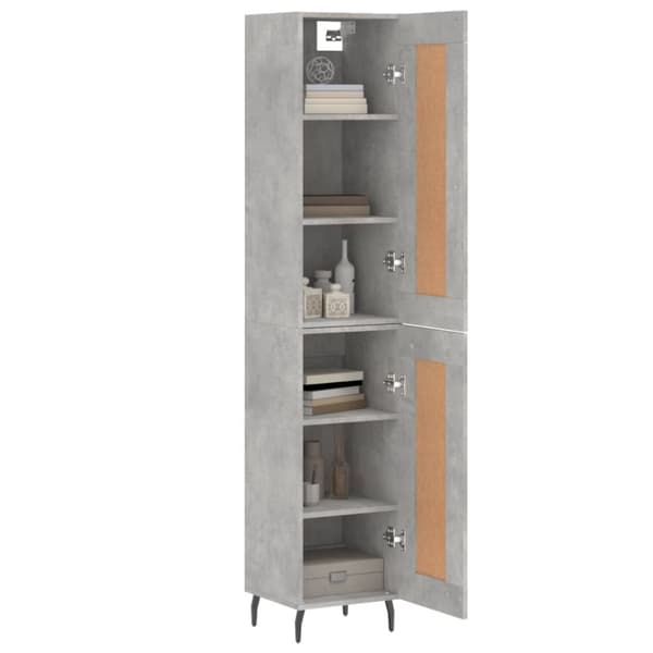 vidaXL skab 34,5x34x180 cm konstrueret træ betongrå