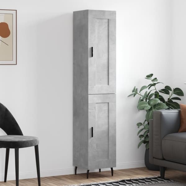 vidaXL skab 34,5x34x180 cm konstrueret træ betongrå