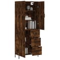 Miniatyrbilde 3 av 11: vidaXL Highboard røkt eik 69,5x34x180 cm konstruert tre