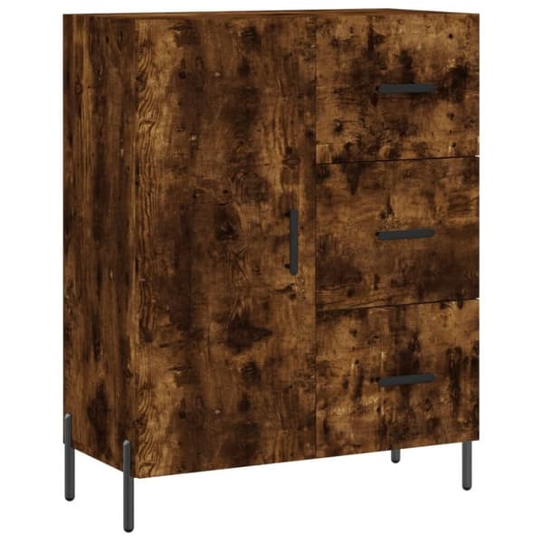 vidaXL Highboard røkt eik 69,5x34x180 cm konstruert tre