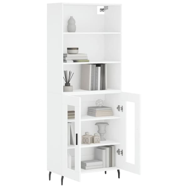 vidaXL Högskåp vit 69,5x34x180 cm konstruerat trä