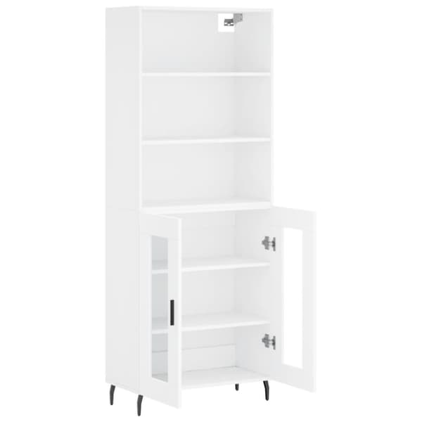 vidaXL Högskåp vit 69,5x34x180 cm konstruerat trä