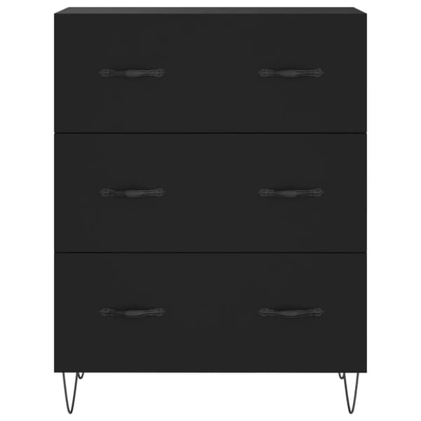 vidaXL højskab 69,5x34x180 cm konstrueret træ sort