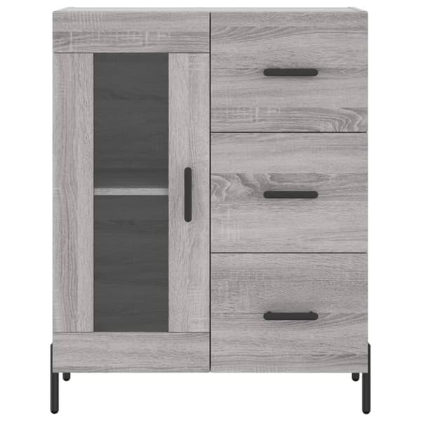 vidaXL højskab 69,5x34x180 cm konstrueret træ grå sonoma-eg