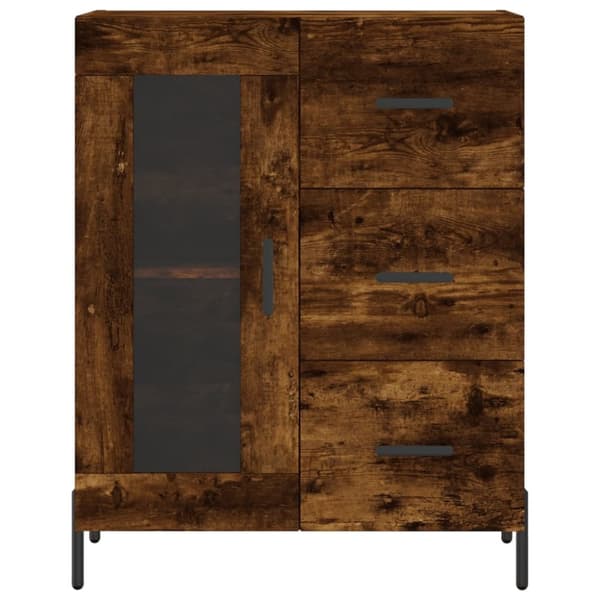 vidaXL Highboard røkt eik 69,5x34x180 cm konstruert tre