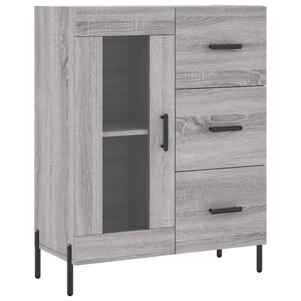 vidaXL højskab 69,5x34x180 cm konstrueret træ grå sonoma-eg
