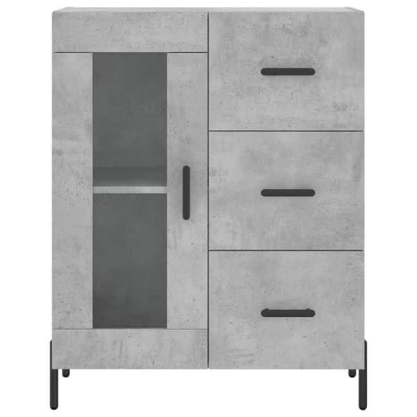 vidaXL Highboard betonggrå 69,5x34x180 cm konstruert tre