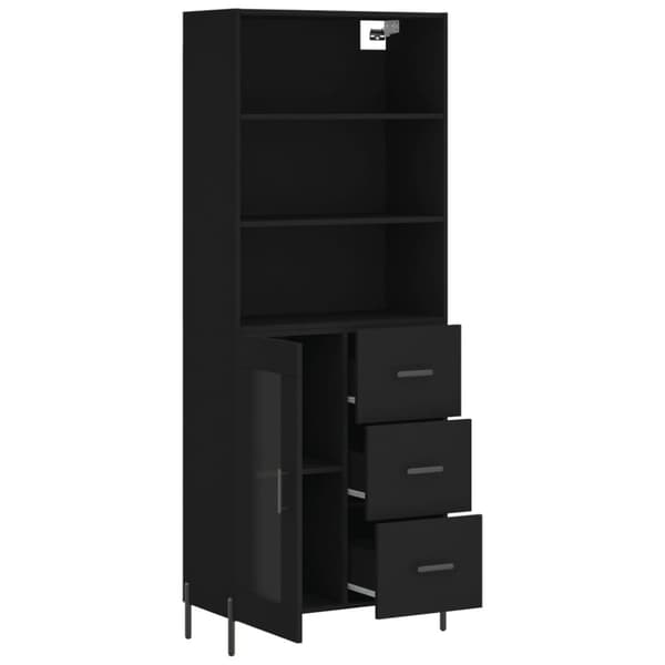 vidaXL Highboard svart 69,5x34x180 cm konstruert tre