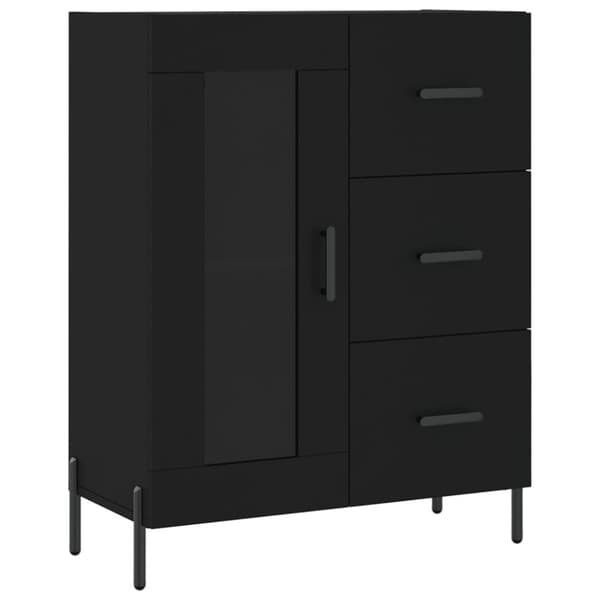 vidaXL højskab 69,5x34x180 cm konstrueret træ sort