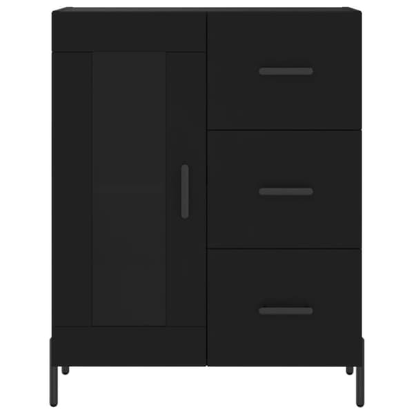 vidaXL højskab 69,5x34x180 cm konstrueret træ sort