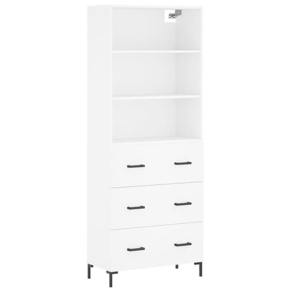 vidaXL Högskåp vit 69,5x34x180 cm konstruerat trä