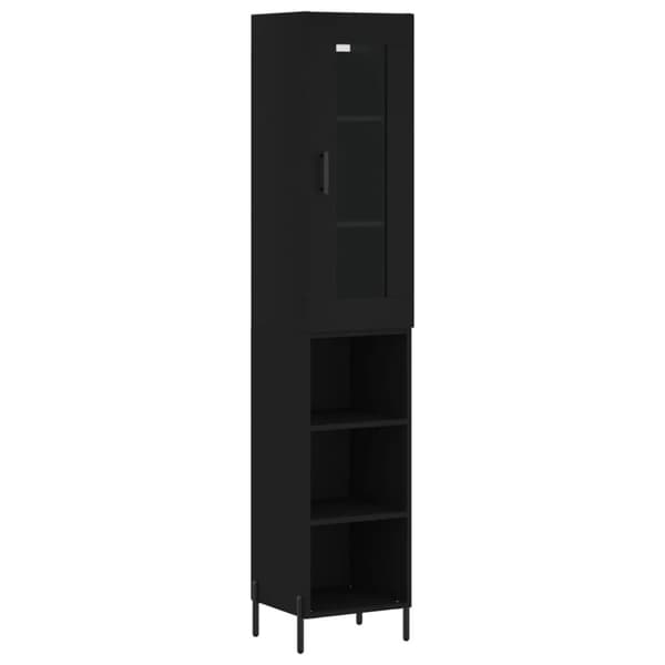 vidaXL Highboard svart 34,5x34x180 cm konstruert tre
