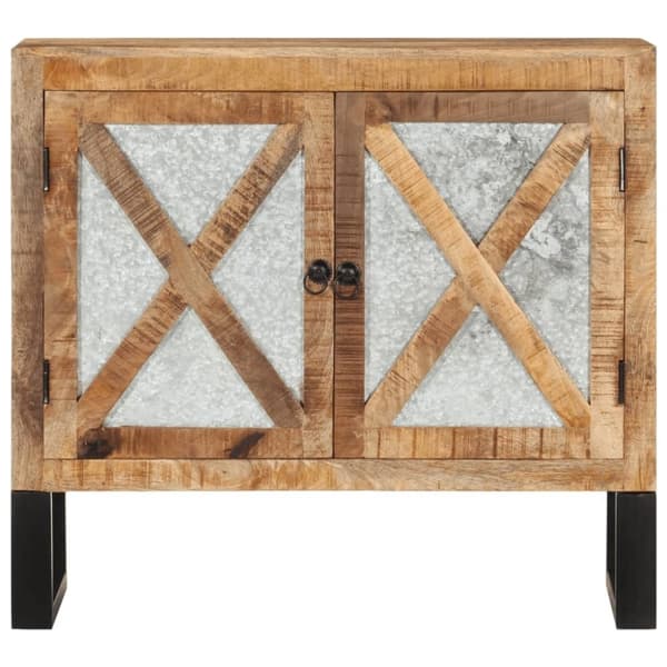 vidaXL Senkki 80x30x71 cm täysi karkea mangopuu ja metalli