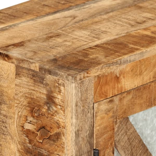 vidaXL Senkki 80x30x71 cm täysi karkea mangopuu ja metalli