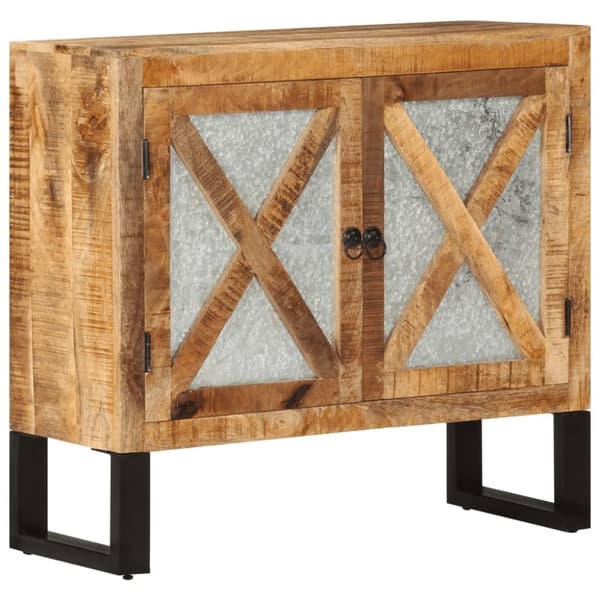 vidaXL Senkki 80x30x71 cm täysi karkea mangopuu ja metalli