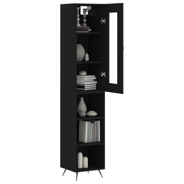 vidaXL skab 34,5x34x180 cm konstrueret træ sort