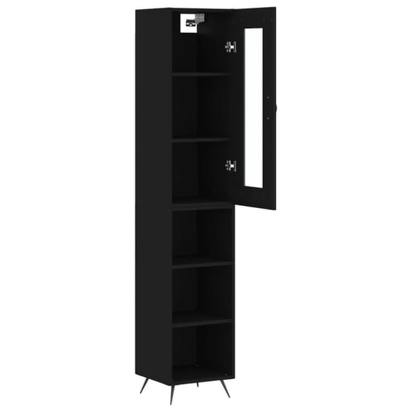 vidaXL skab 34,5x34x180 cm konstrueret træ sort