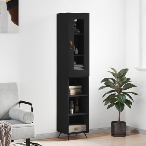 vidaXL skab 34,5x34x180 cm konstrueret træ sort