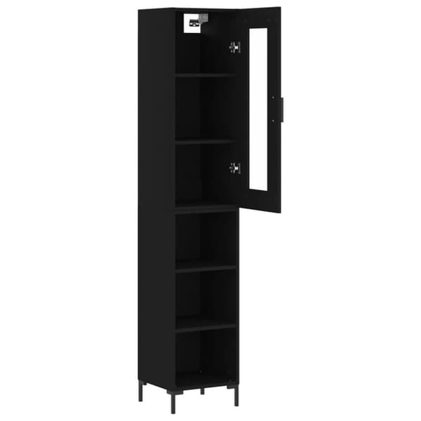 vidaXL skab 34,5x34x180 cm konstrueret træ sort