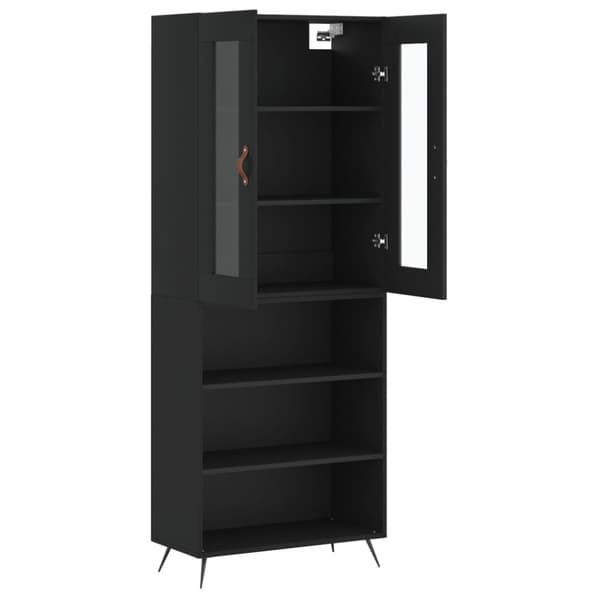 vidaXL Highboard svart 69,5x34x180 cm konstruert tre