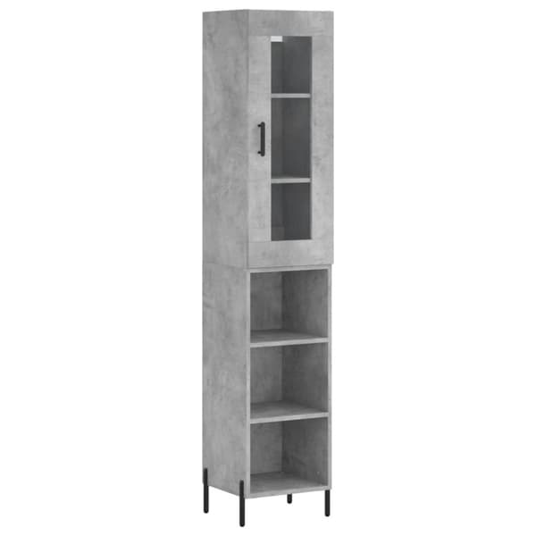 vidaXL Highboard betonggrå 34,5x34x180 cm konstruert tre