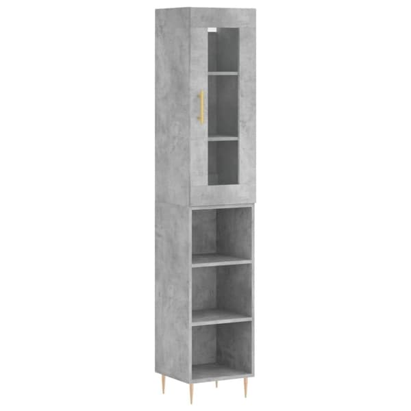 vidaXL Highboard betonggrå 34,5x34x180 cm konstruert tre
