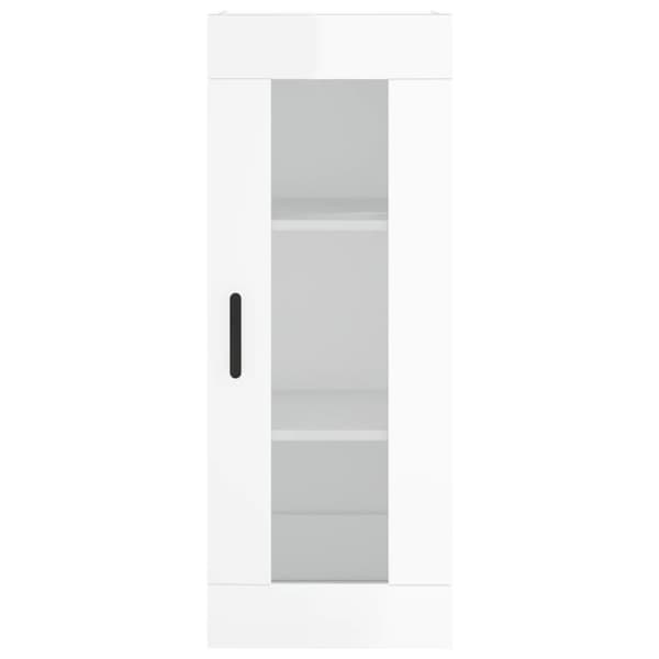 vidaXL Highboard høyglans hvit 34,5x34x180 cm konstruert tre