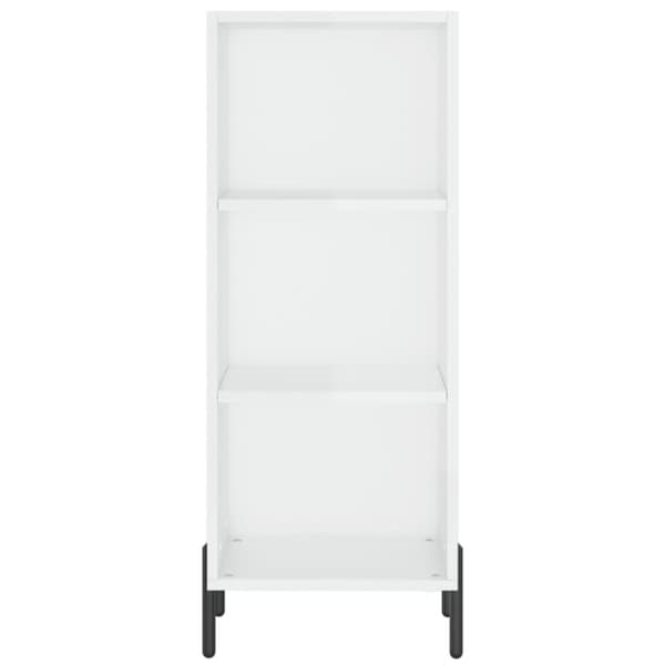 vidaXL Highboard høyglans hvit 34,5x34x180 cm konstruert tre