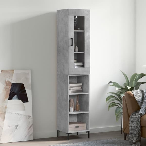 vidaXL skab 34,5x34x180 cm konstrueret træ betongrå