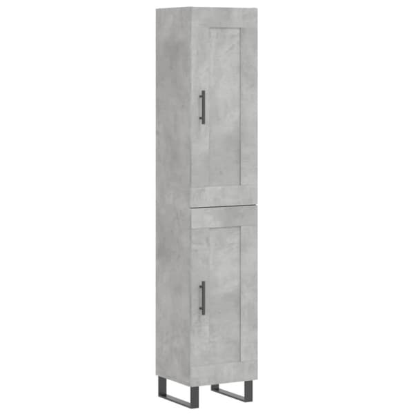 vidaXL Highboard betonggrå 34,5x34x180 cm konstruert tre