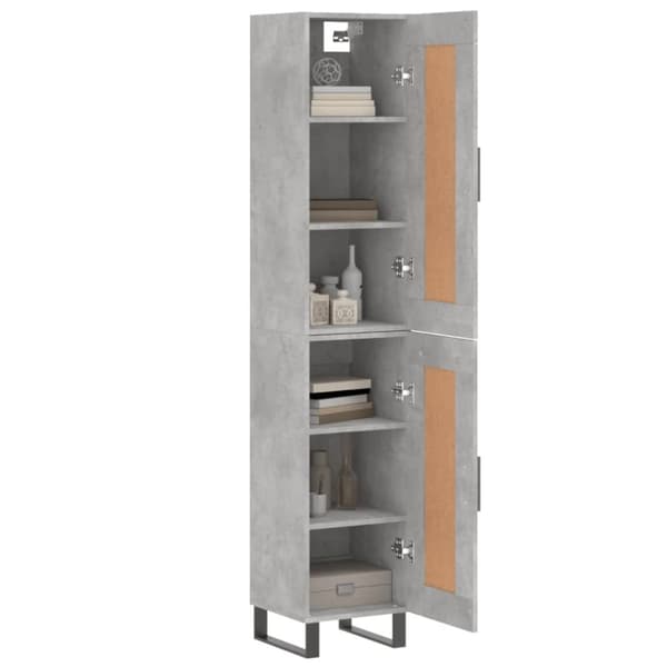 vidaXL skab 34,5x34x180 cm konstrueret træ betongrå