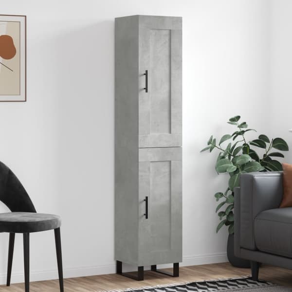 vidaXL skab 34,5x34x180 cm konstrueret træ betongrå