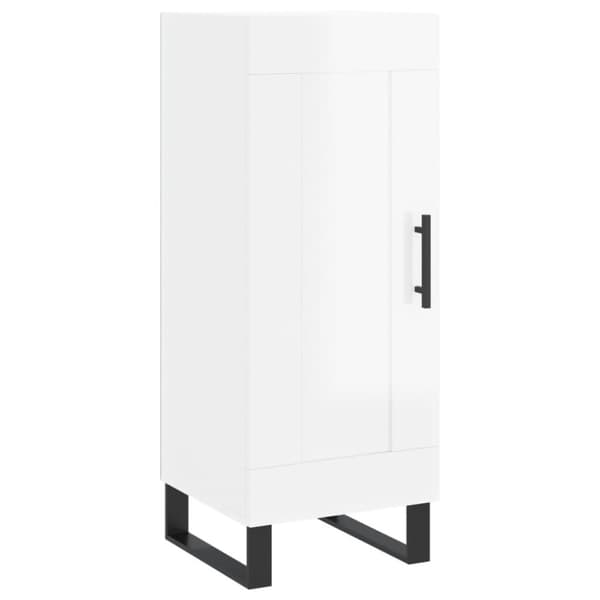 vidaXL Högskåp vit högglans 34,5x34x180 cm konstruerat trä