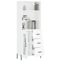 Miniatyrbilde 3 av 11: vidaXL Highboard hvit 69,5x34x180 cm konstruert tre