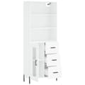 Miniatyrbilde 4 av 11: vidaXL Highboard hvit 69,5x34x180 cm konstruert tre