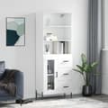 Miniatyrbilde 2 av 11: vidaXL Highboard hvit 69,5x34x180 cm konstruert tre
