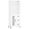 Miniatyrbilde 1 av 11: vidaXL Highboard hvit 69,5x34x180 cm konstruert tre