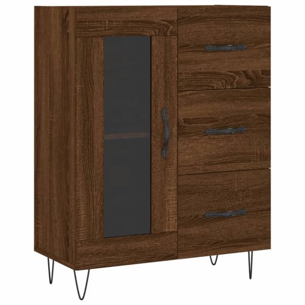 vidaXL højskab 69,5x34x180 cm konstrueret træ brun egetræsfarve